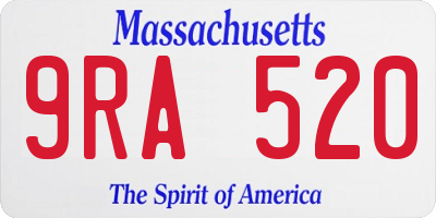 MA license plate 9RA520