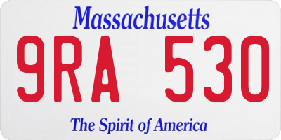 MA license plate 9RA530