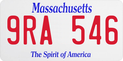 MA license plate 9RA546