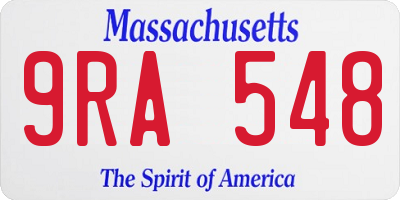 MA license plate 9RA548