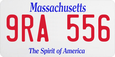 MA license plate 9RA556