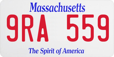 MA license plate 9RA559
