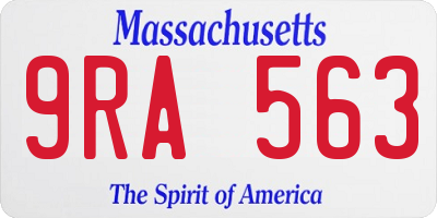MA license plate 9RA563
