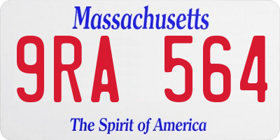 MA license plate 9RA564