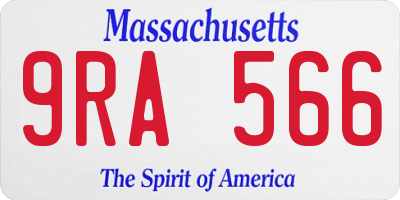 MA license plate 9RA566