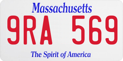 MA license plate 9RA569