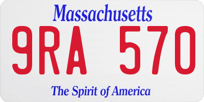 MA license plate 9RA570