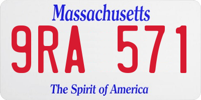 MA license plate 9RA571