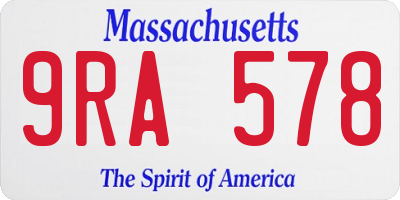 MA license plate 9RA578