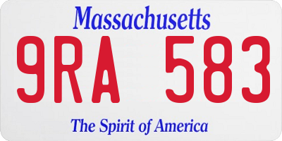 MA license plate 9RA583