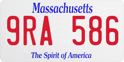 MA license plate 9RA586