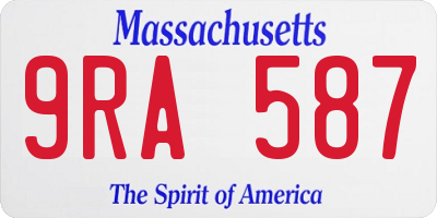 MA license plate 9RA587
