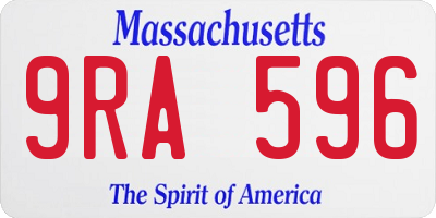 MA license plate 9RA596