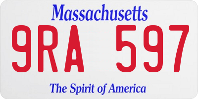 MA license plate 9RA597