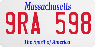 MA license plate 9RA598