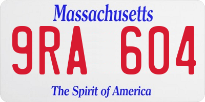 MA license plate 9RA604
