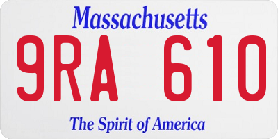 MA license plate 9RA610