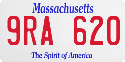 MA license plate 9RA620