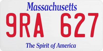MA license plate 9RA627