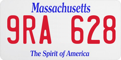 MA license plate 9RA628
