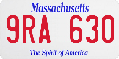 MA license plate 9RA630