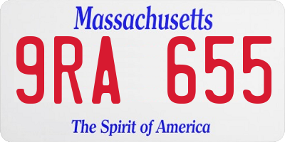 MA license plate 9RA655
