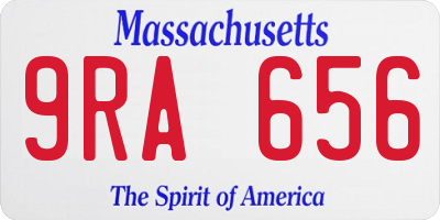 MA license plate 9RA656