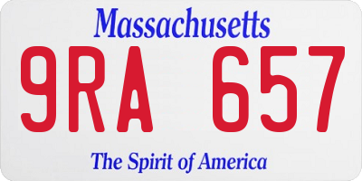 MA license plate 9RA657