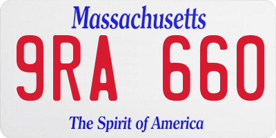 MA license plate 9RA660