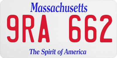 MA license plate 9RA662