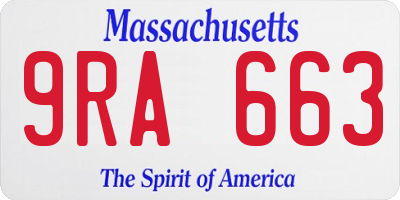 MA license plate 9RA663
