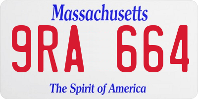 MA license plate 9RA664