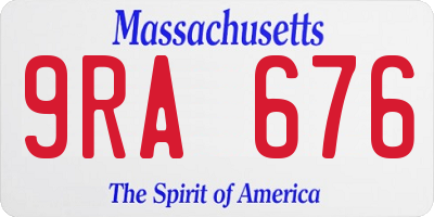 MA license plate 9RA676