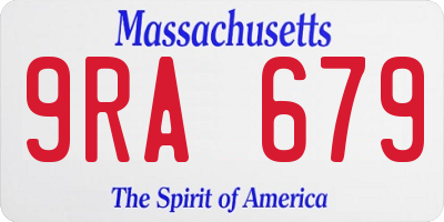 MA license plate 9RA679
