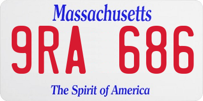MA license plate 9RA686