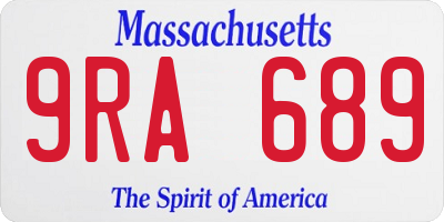 MA license plate 9RA689