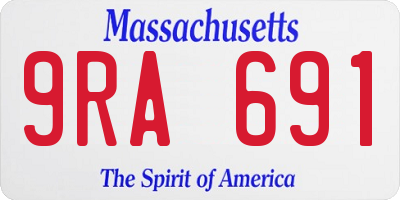 MA license plate 9RA691