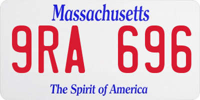 MA license plate 9RA696