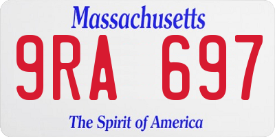 MA license plate 9RA697