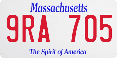 MA license plate 9RA705