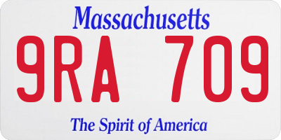 MA license plate 9RA709