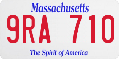 MA license plate 9RA710