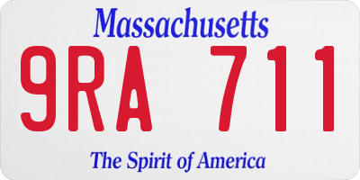 MA license plate 9RA711