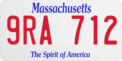MA license plate 9RA712
