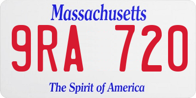 MA license plate 9RA720