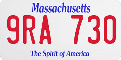 MA license plate 9RA730