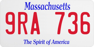 MA license plate 9RA736