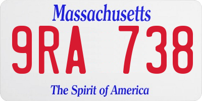 MA license plate 9RA738