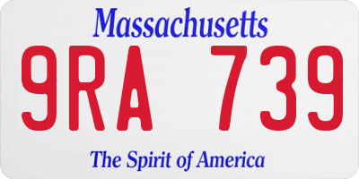 MA license plate 9RA739