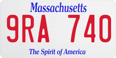 MA license plate 9RA740